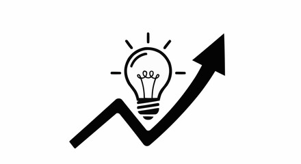Lightbulb Idea Growth Arrow Symbol.