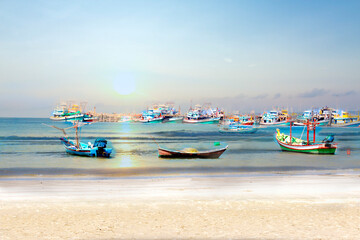 Obraz premium Beach and fishing boat