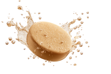 Round tan bar with dynamic splash effect