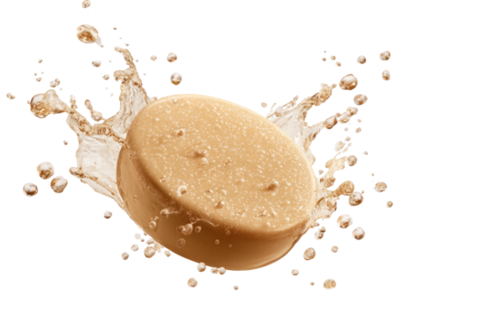 Round tan bar with dynamic splash effect