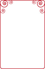 Elegant red filigree frame with spiral corner ornaments. 24
