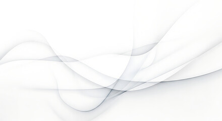Delicate Flow Abstract White Waves Background with Subtle Gray Accents