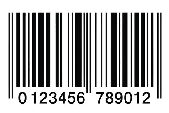 Barcode ean-13 symbol isolated on white background,
