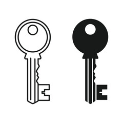 Outline and solid key icons representing security and access