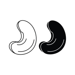 Two jelly beans, one in black and one in white isolated on