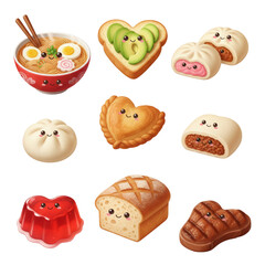 set of various food icons