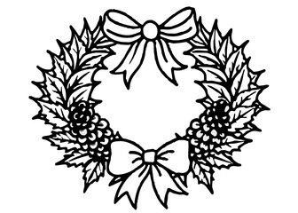 Vintage botanical engraving of a Christmas