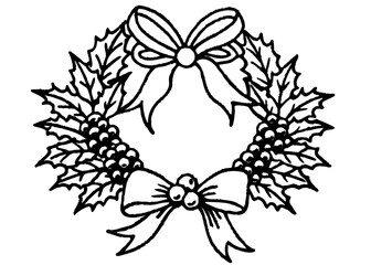 Vintage botanical engraving of a Christmas