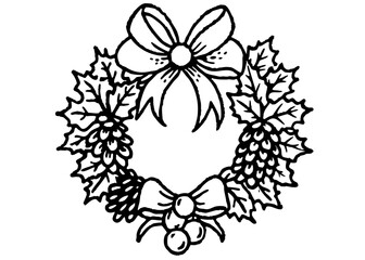 Vintage botanical engraving of a Christmas