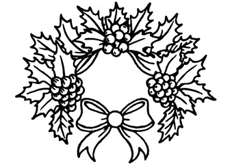 Vintage botanical engraving of a Christmas