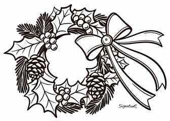 Vintage botanical engraving of a Christmas