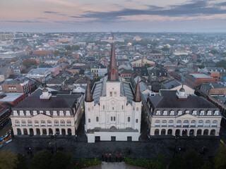 New Orleans' Famous French Quarter from Above in the Morning