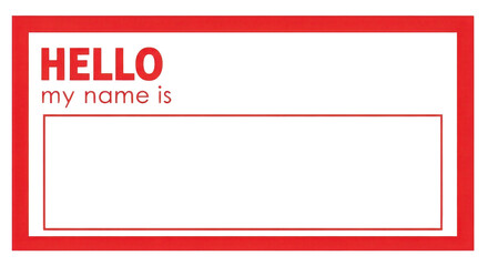 Hello, my name is tag badge Red color