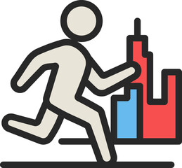 City Runner Filled Line Icon