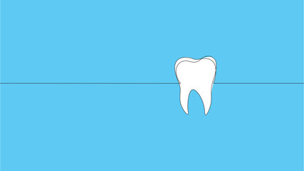tooth on blue background