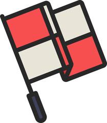 Running Flag Filled Line Icon