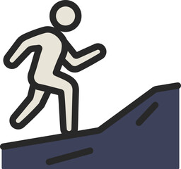 Trail Running Filled Line Icon