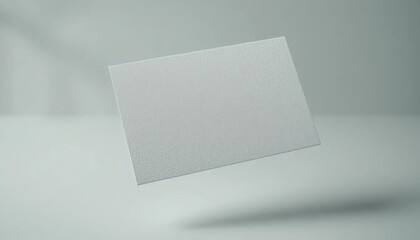 Elegant Blank White Business Card Mockup Floating in a Modern Minimalist Studio Setting, Ready for Your Design Presentation