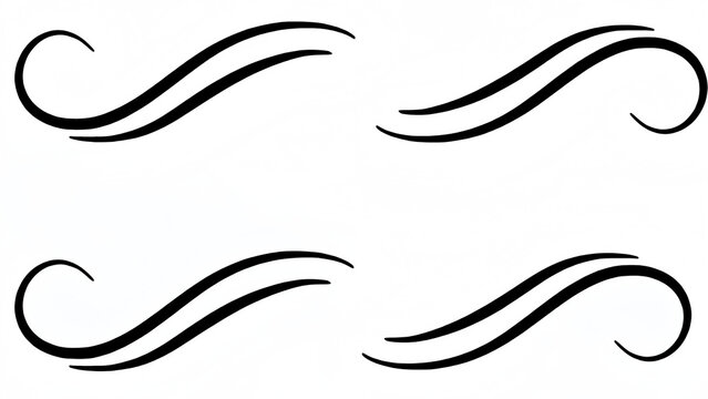 Swirl Flourishes Decorative Elements Black Lines Simple Decoration high quality professional