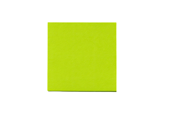 Square chartreuse paper on black backdrop