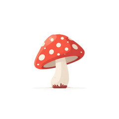 Animation mushroom in white background