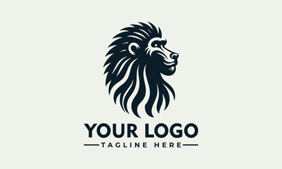 Lion vector logo illustration, regal mane, powerful illustration for branding