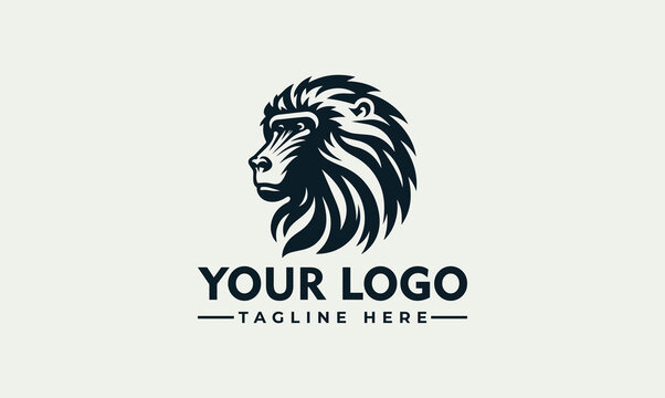 Powerful mandrill baboon head mascot vector. logo. illustration. a bold primate symbol for branding