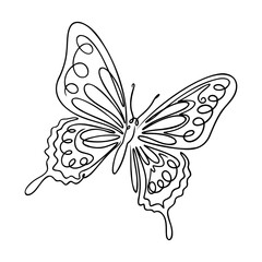 Beautiful Butterfly Continuous One Line Art Drawing Abstract Minimalist Design
