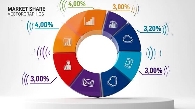 Market Share Analysis - Visualizing Data with a Colorful Donut Chart.