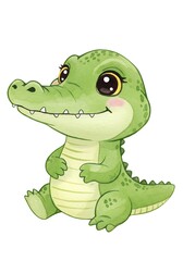 Fototapeta premium 愛らしいワニのデジタルイラストレーション