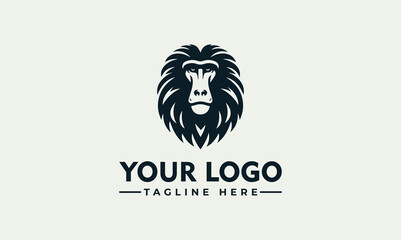 Strong baboon head mascot design, wild monkey face vector. logo. illustration. 4887