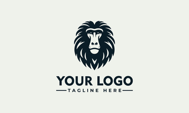 Strong baboon head mascot design, wild monkey face vector. logo. illustration. 4887