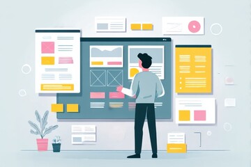 business man with chart