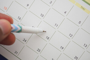 Planning an important date on the calendar