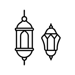 Two decorative hanging lanterns isolated on