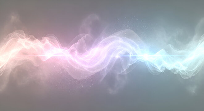 Abstract glowing light trails with soft colors and dynamic wave patterns