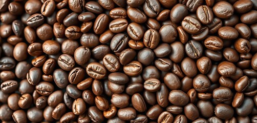 Fototapeta premium Close-up of coffee beans arranged in a geometric pattern, food, mocha