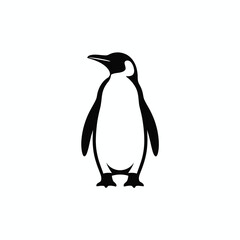 Obraz premium Minimalist black penguin silhouette on white vector