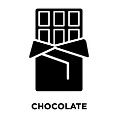 Bakery Icon Vector Illustration of a chocolate bar with wrapper partially peeled away showing the segmented chocolate inside