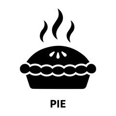 Bakery Icon Vector Illustration of a freshly baked pie with steam rising, showcasing a classic dessert presentation style