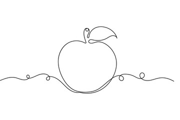Apple one line drawing simple modern minimal outline design
