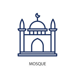 Mosque thin line icons. Original vector illustration.