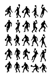 Basketball Player Silhouette Vector Set