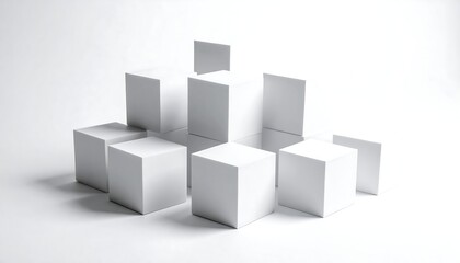 Geometric composition of white blocks and small planes