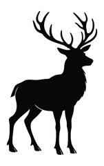Deer Silhouette Illustration. Forest animal clipart
