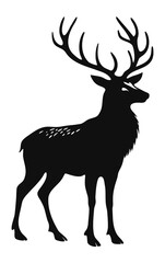 Deer Silhouette Illustration. Forest animal clipart
