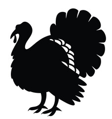 Turkey bird silhouette illustration. Farm animal clipart
