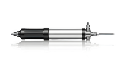 Close up of a micro injector isolated on transparent background