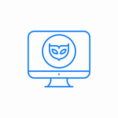 incognito mask drawn on monitor screen icon sign vector