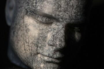 Real photo illustrating a human state of mind being shared on marketplaces, captured in high quality with sharp detail and expressive emotion.